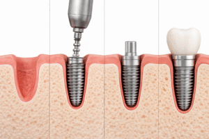 implant dentar Timisoara etape tratament inserare vindecare coroana