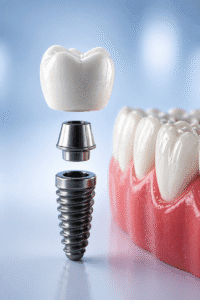 implant dentar Timișoara sigur structură implant coroană bont și șurub