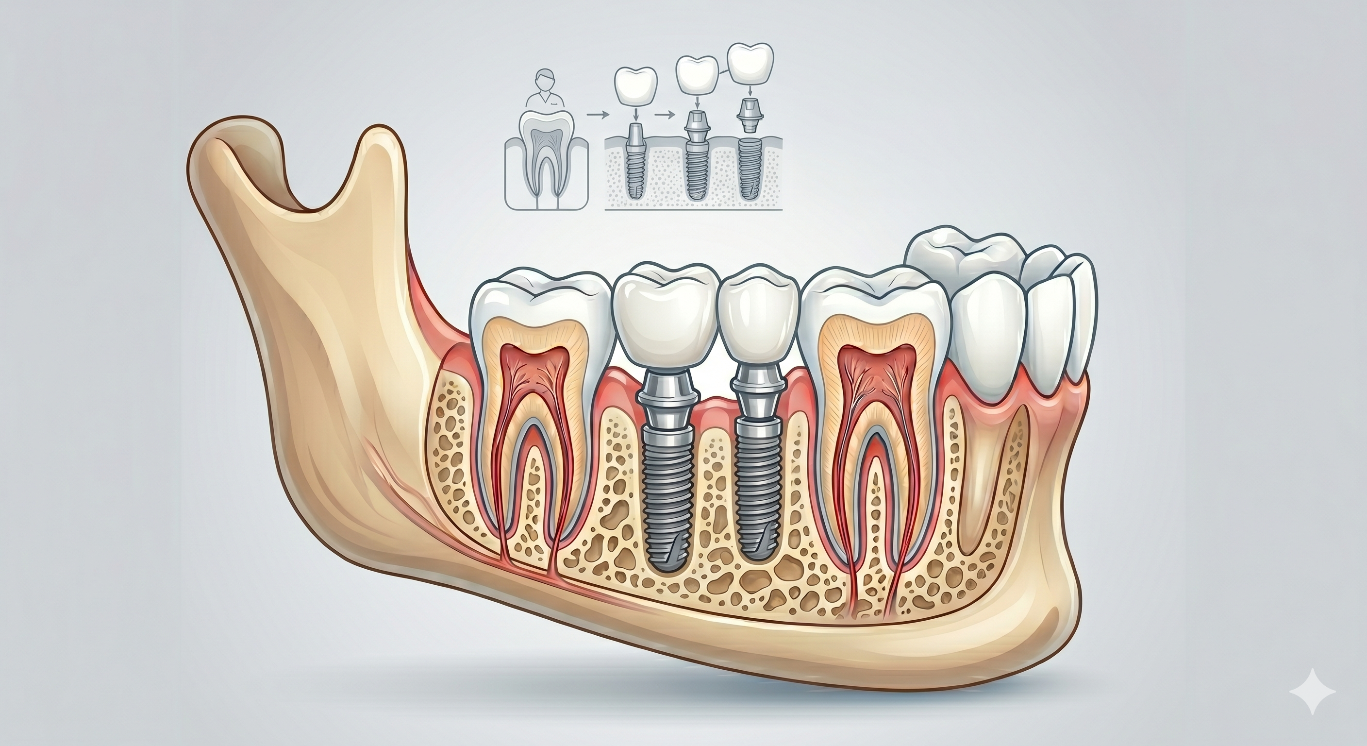 implant dentar fără os soluții și inserare implant mandibulă