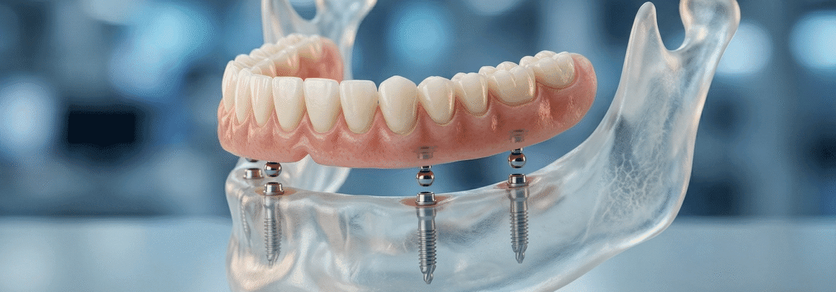 proteza pe 4 mini implanturi Timisoara model 3D lucrare dentara stabila si moderna