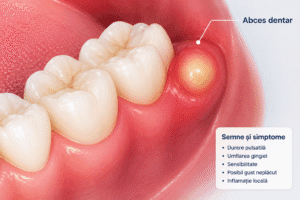 abces dentar Timișoara ilustrație 3D infecție gingivală