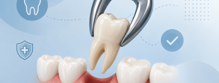 Extracție dentară Timișoara – ilustrație procedură de extracție dentară