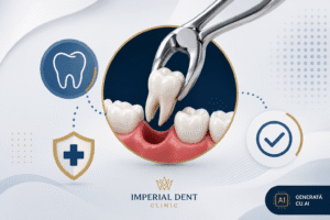 Extracție dentară Timișoara – ilustrație medicală procedură de extracție dentară